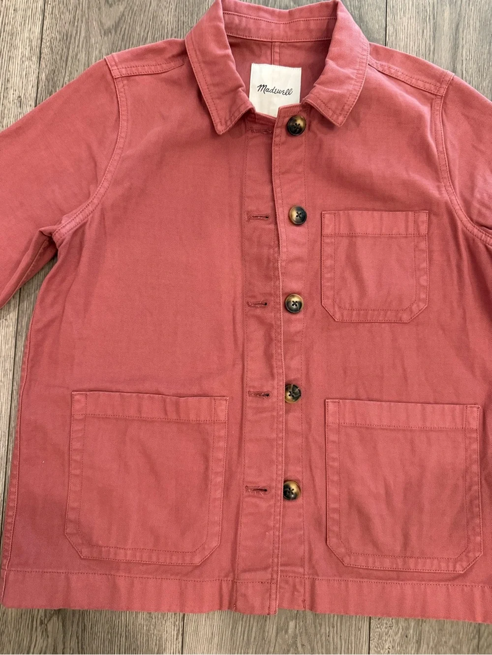 Madewell Rose Coral Pink Ashwood Women’s Unconstructed Chore Coat Jacket SizeXS